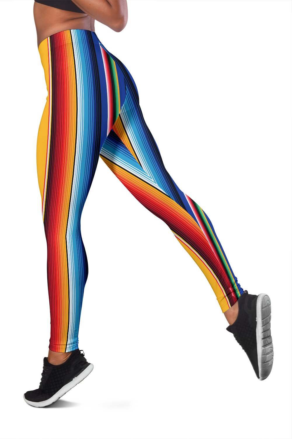 Mexican Blanket Stripe Print Pattern Women Leggings