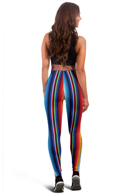 Mexican Blanket Stripe Print Pattern Women Leggings