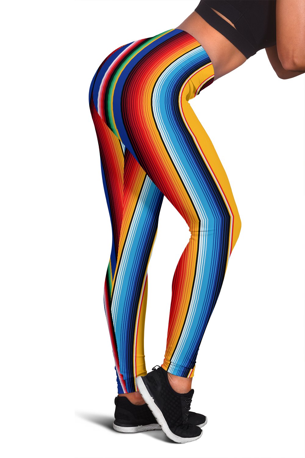 Mexican Blanket Stripe Print Pattern Women Leggings
