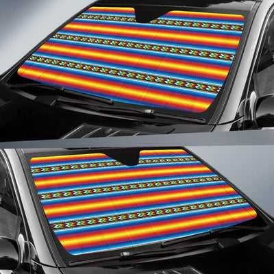 Mexican Blanket ZigZag Print Pattern Car Sun Shade For Windshield