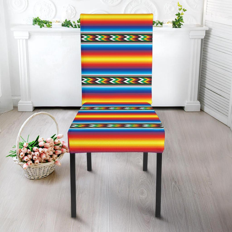 Mexican Blanket ZigZag Print Pattern Dining Chair Slipcover-JTAMIGO.COM