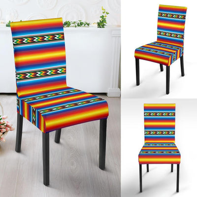 Mexican Blanket ZigZag Print Pattern Dining Chair Slipcover-JTAMIGO.COM