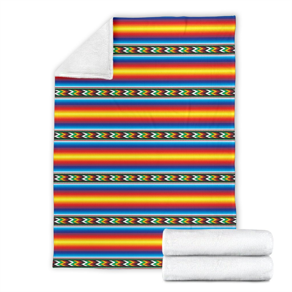 Mexican Blanket ZigZag Print Pattern Fleece Blanket