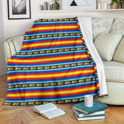 Mexican Blanket ZigZag Print Pattern Fleece Blanket