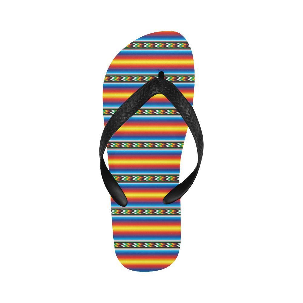 Mexican Blanket ZigZag Print Pattern Flip Flops-JTAMIGO.COM