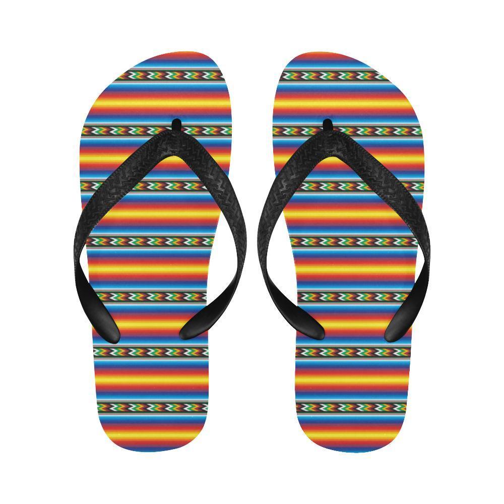 Mexican Blanket ZigZag Print Pattern Flip Flops-JTAMIGO.COM