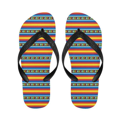 Mexican Blanket ZigZag Print Pattern Flip Flops-JTAMIGO.COM