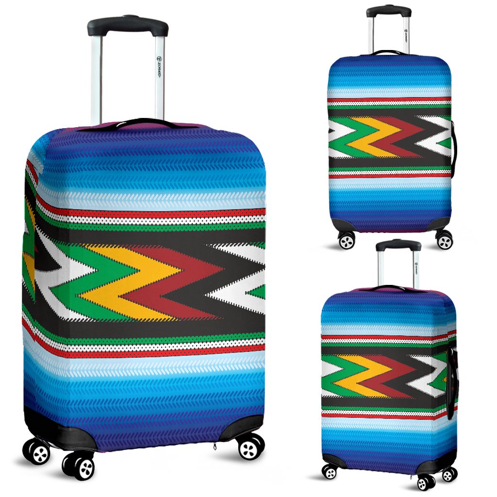 Mexican Blanket ZigZag Print Pattern Luggage Cover Protector