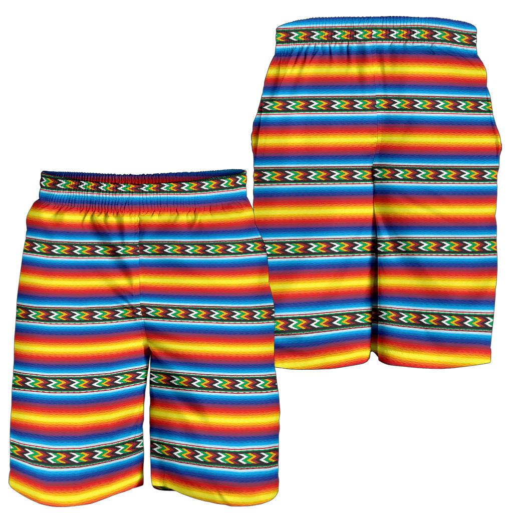 Mexican Blanket ZigZag Print Pattern Mens Shorts-JTAMIGO.COM