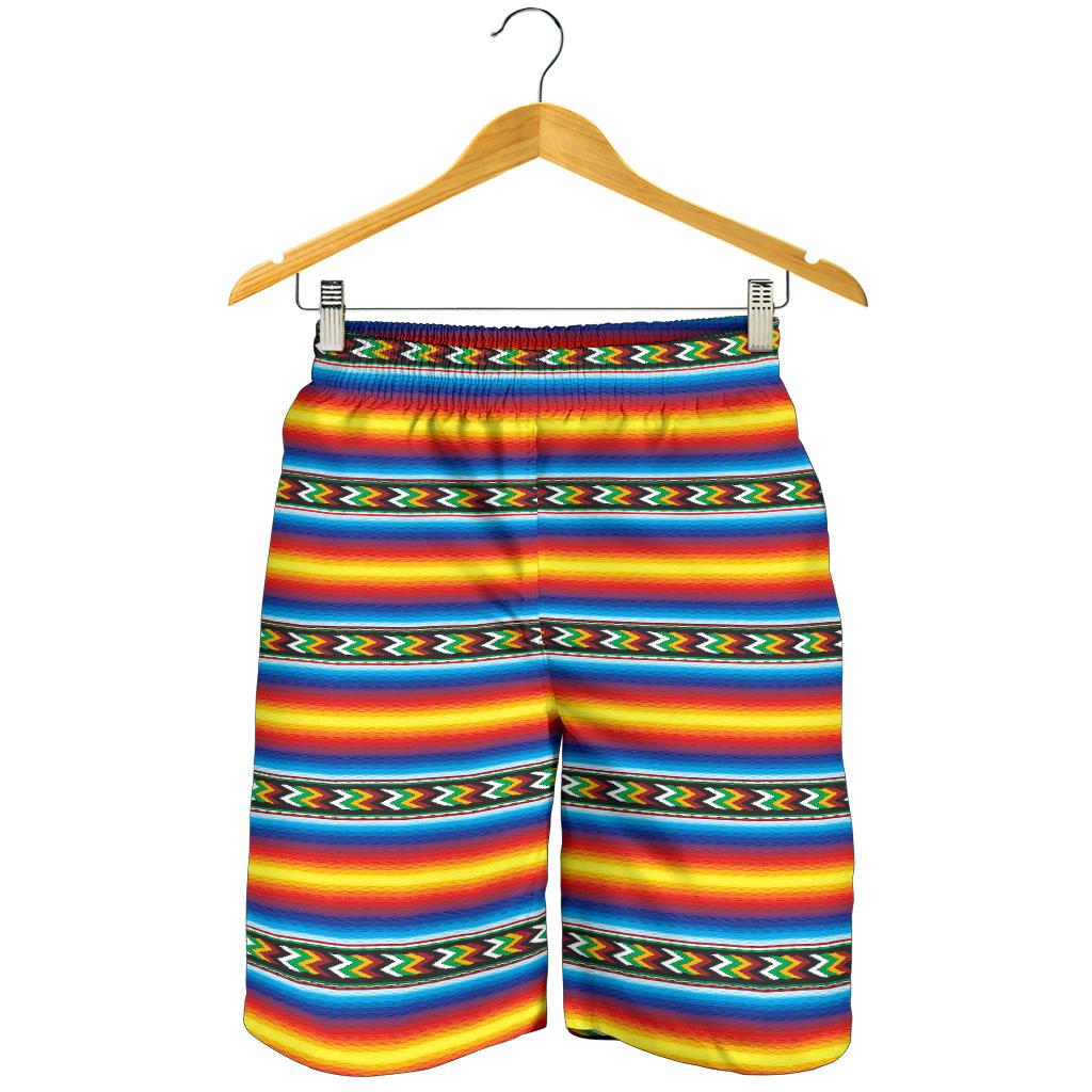 Mexican Blanket ZigZag Print Pattern Mens Shorts-JTAMIGO.COM