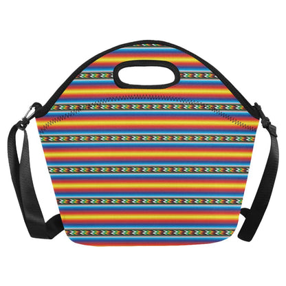 Mexican Blanket ZigZag Print Pattern Neoprene Lunch Bag (Model 1669)(Large)-JTAMIGO.COM