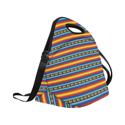 Mexican Blanket ZigZag Print Pattern Neoprene Lunch Bag (Model 1669)(Large)-JTAMIGO.COM