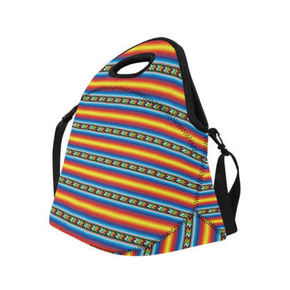 Mexican Blanket ZigZag Print Pattern Neoprene Lunch Bag (Model 1669)(Large)-JTAMIGO.COM