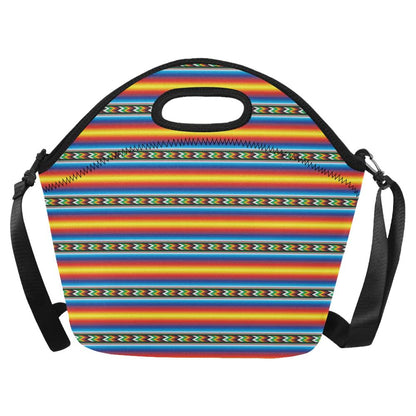 Mexican Blanket ZigZag Print Pattern Neoprene Lunch Bag (Model 1669)(Large)-JTAMIGO.COM