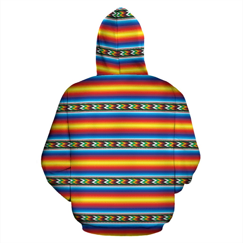 Mexican Blanket ZigZag Print Pattern Pullover Hoodie