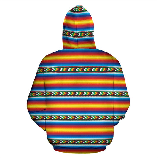 Mexican Blanket ZigZag Print Pattern Pullover Hoodie