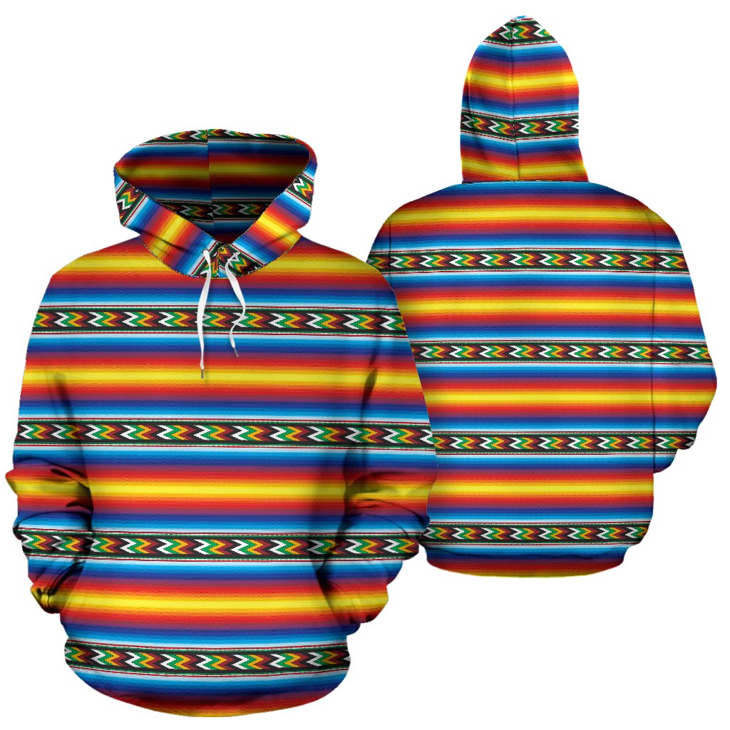 Mexican Blanket ZigZag Print Pattern Pullover Hoodie