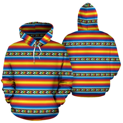 Mexican Blanket ZigZag Print Pattern Pullover Hoodie