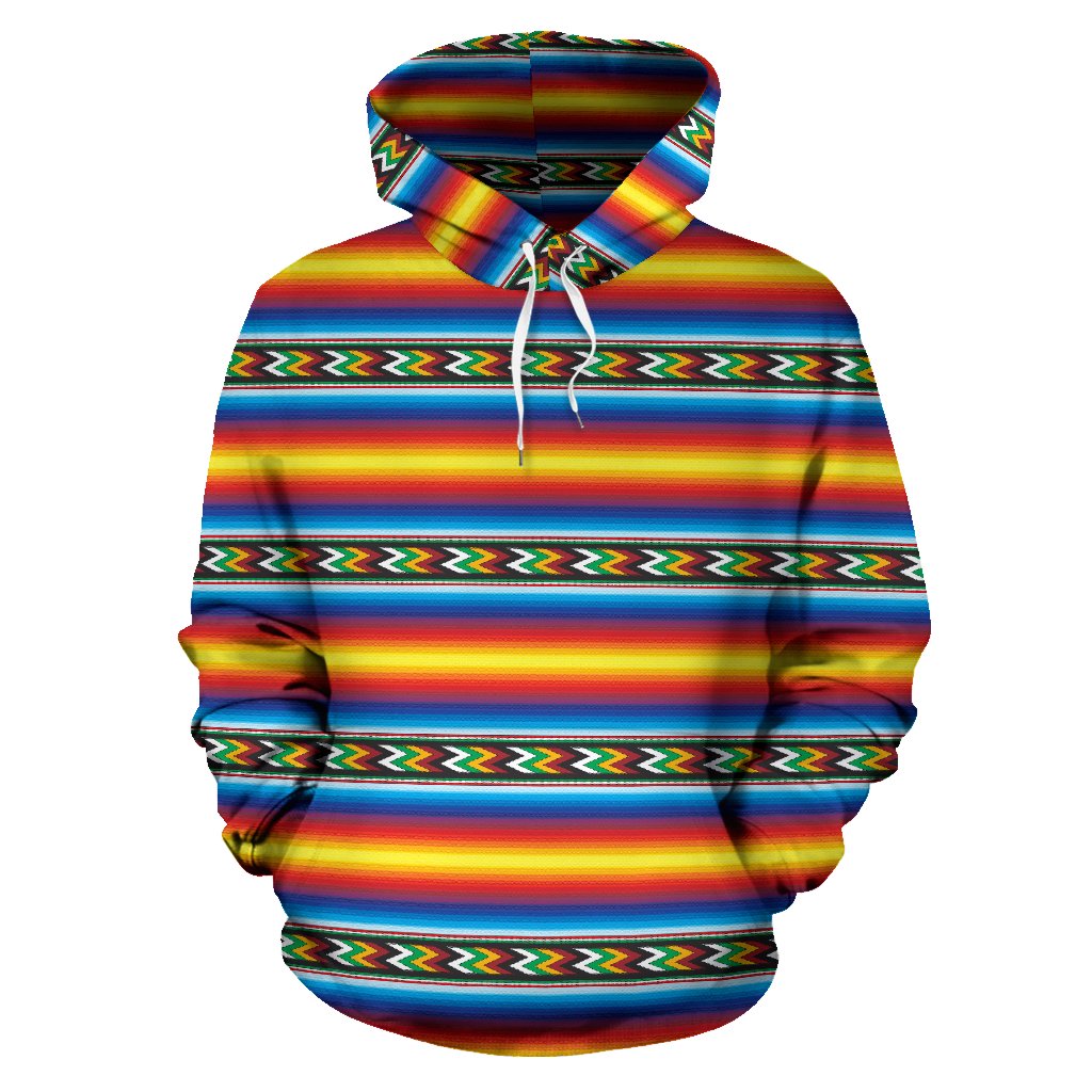 Mexican Blanket ZigZag Print Pattern Pullover Hoodie