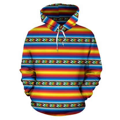Mexican Blanket ZigZag Print Pattern Pullover Hoodie