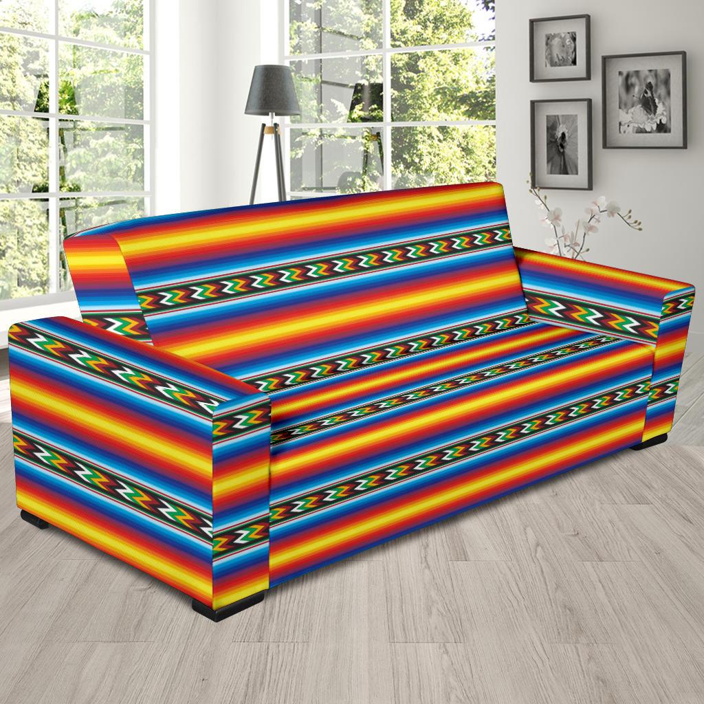 Mexican Blanket ZigZag Print Pattern Sofa Slipcover-JTAMIGO.COM