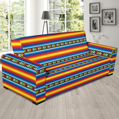 Mexican Blanket ZigZag Print Pattern Sofa Slipcover-JTAMIGO.COM