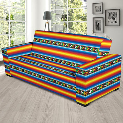 Mexican Blanket ZigZag Print Pattern Sofa Slipcover-JTAMIGO.COM