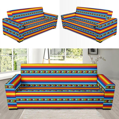 Mexican Blanket ZigZag Print Pattern Sofa Slipcover-JTAMIGO.COM