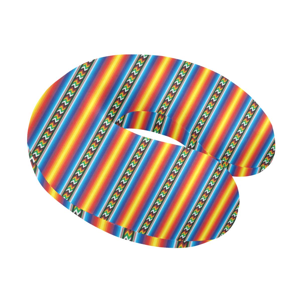 Mexican Blanket ZigZag Print Pattern U-Shaped Travel Neck Pillow-JTAMIGO.COM