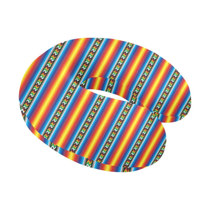 Mexican Blanket ZigZag Print Pattern U-Shaped Travel Neck Pillow-JTAMIGO.COM