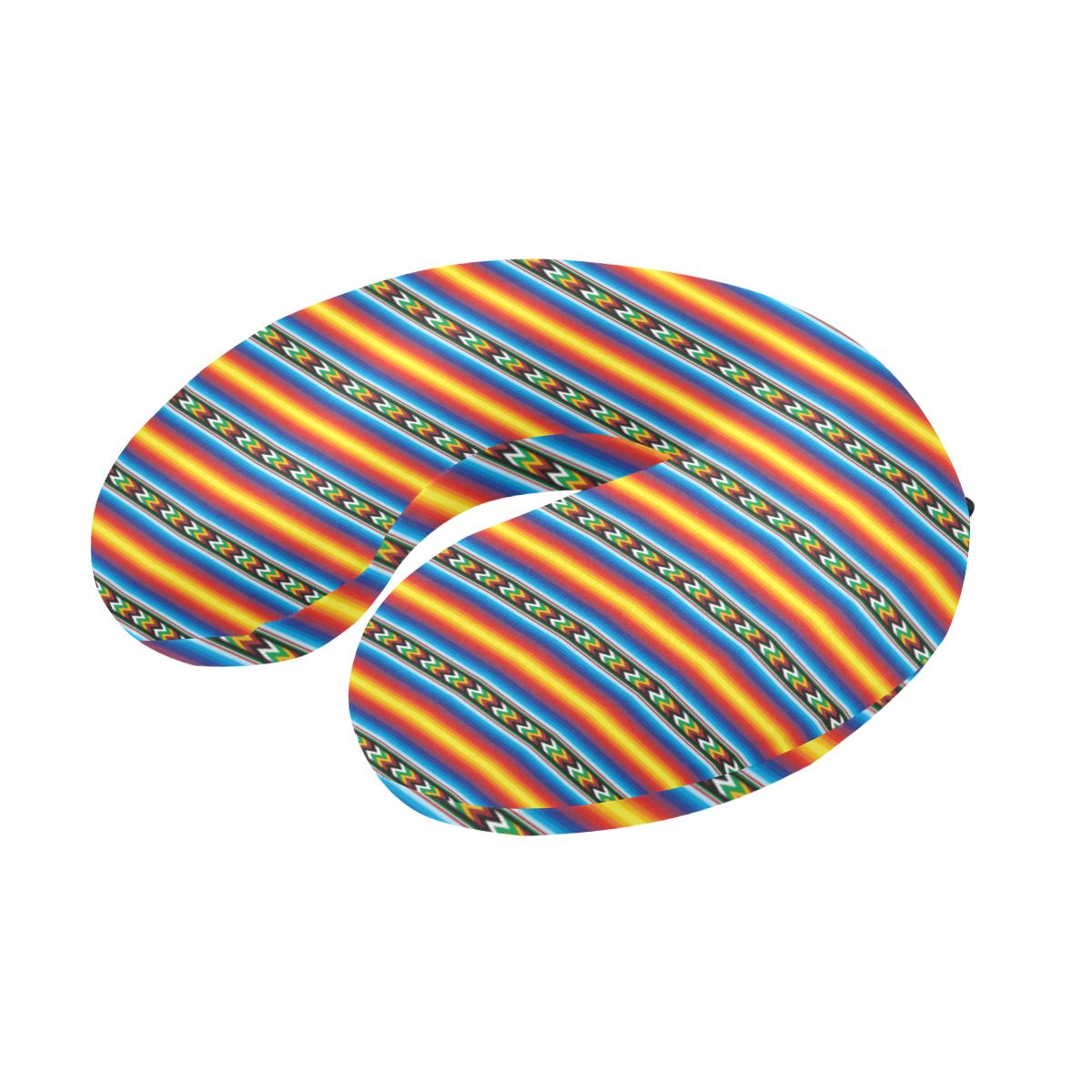 Mexican Blanket ZigZag Print Pattern U-Shaped Travel Neck Pillow-JTAMIGO.COM