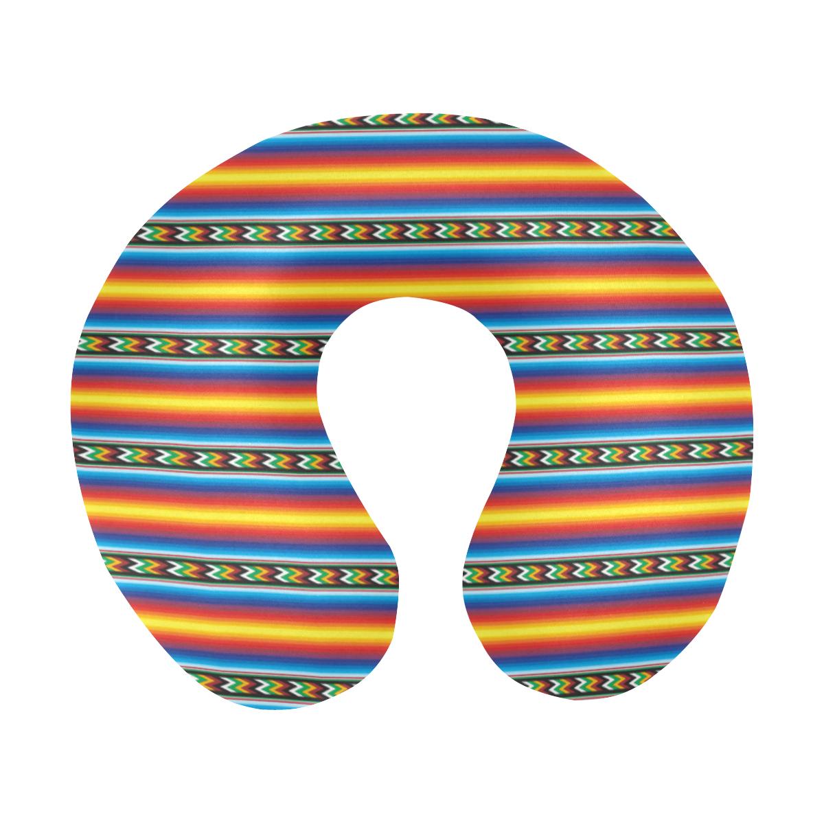 Mexican Blanket ZigZag Print Pattern U-Shaped Travel Neck Pillow-JTAMIGO.COM