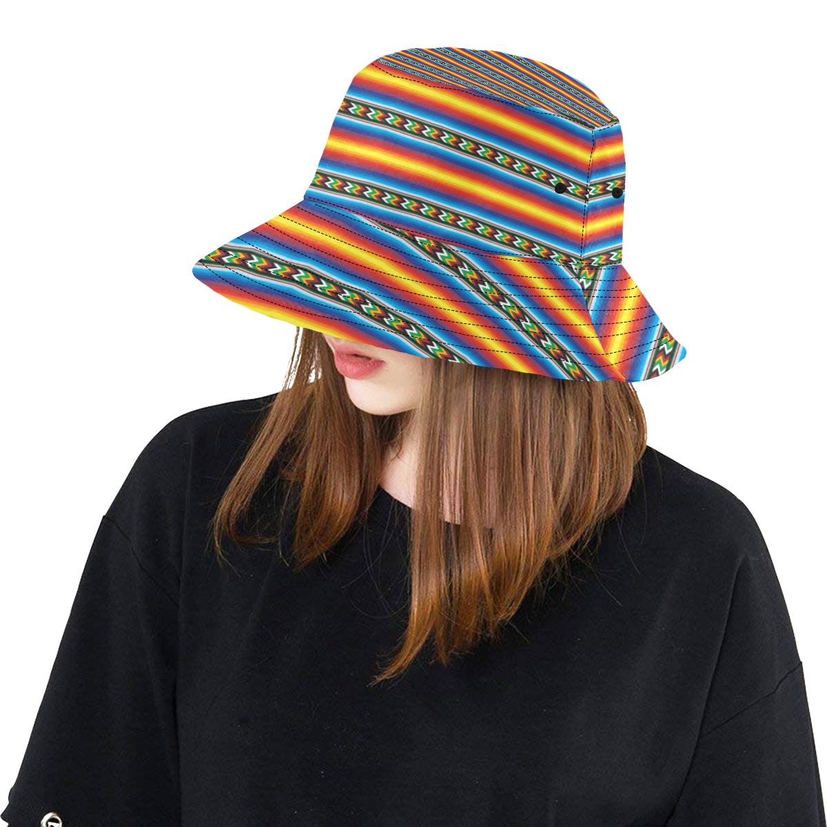 Mexican Blanket ZigZag Print Pattern Unisex Bucket Hat