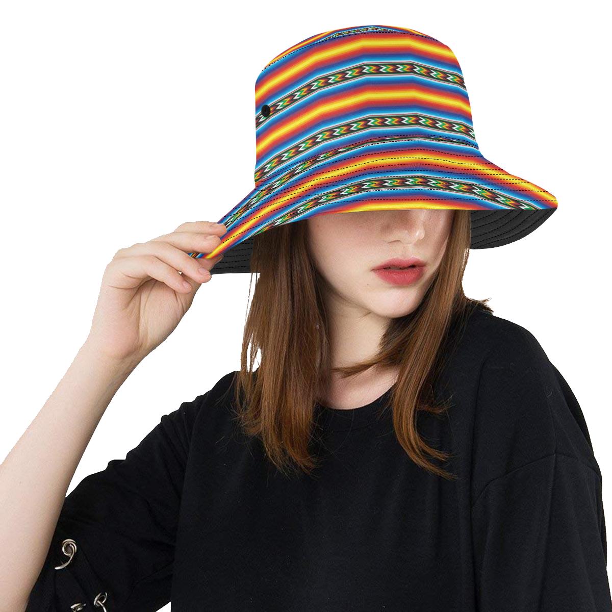 Mexican Blanket ZigZag Print Pattern Unisex Bucket Hat