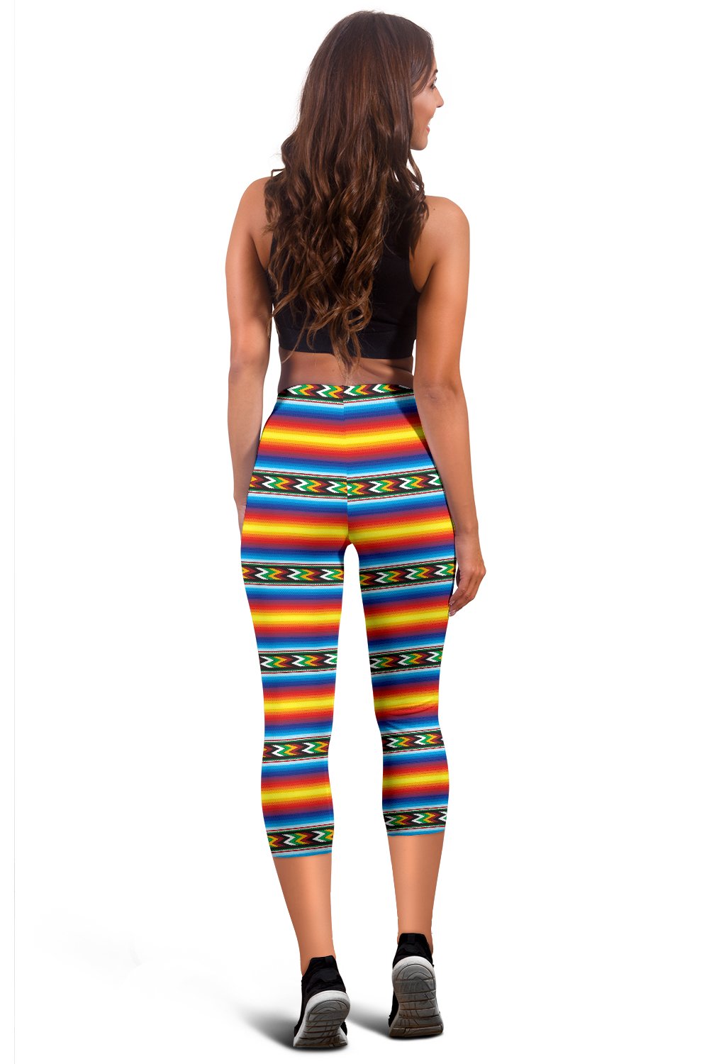 Mexican Blanket ZigZag Print Pattern Women Capris