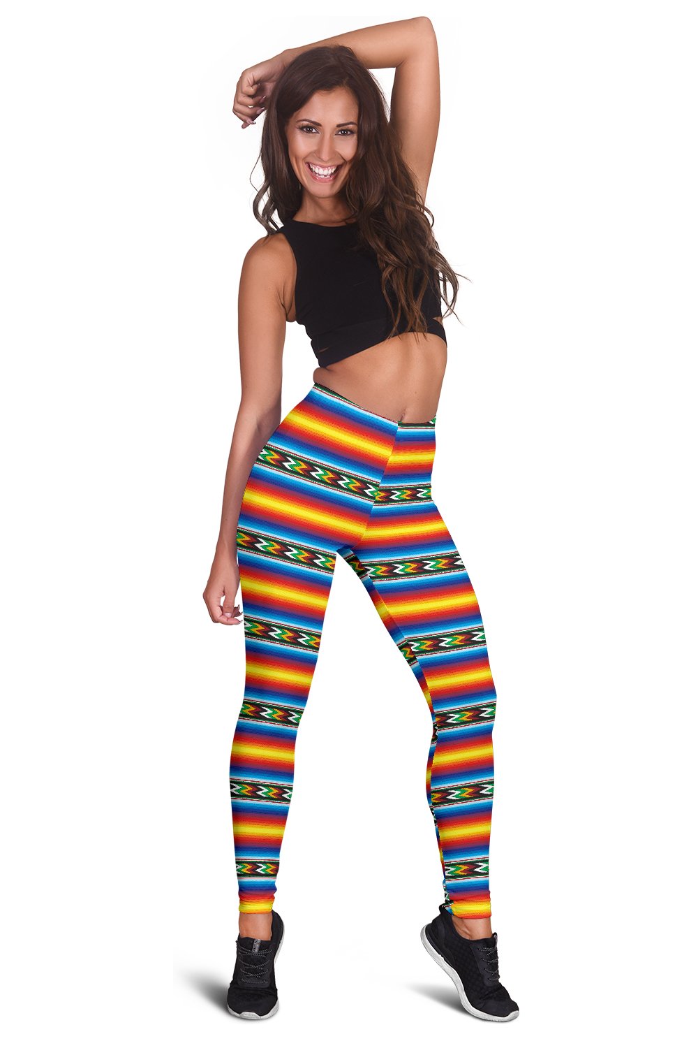 Mexican Blanket ZigZag Print Pattern Women Leggings