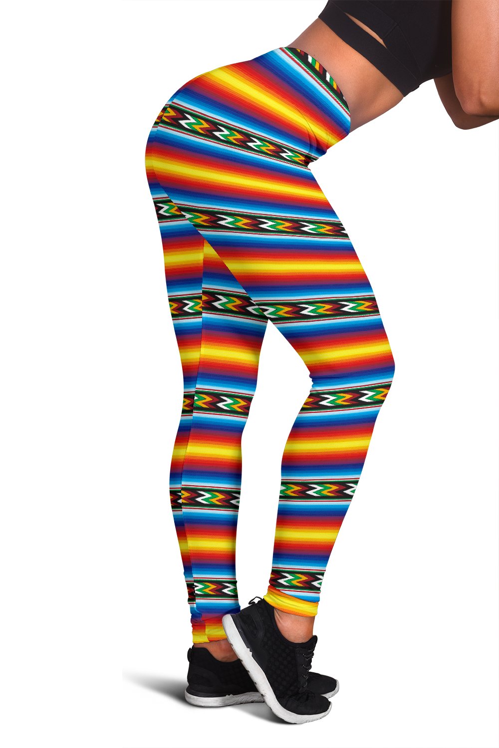 Mexican Blanket ZigZag Print Pattern Women Leggings