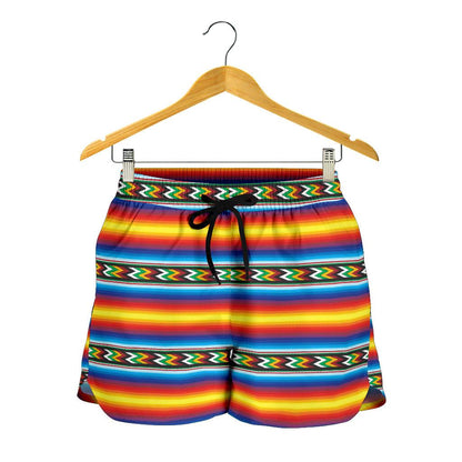 Mexican Blanket ZigZag Print Pattern Women Shorts-JTAMIGO.COM