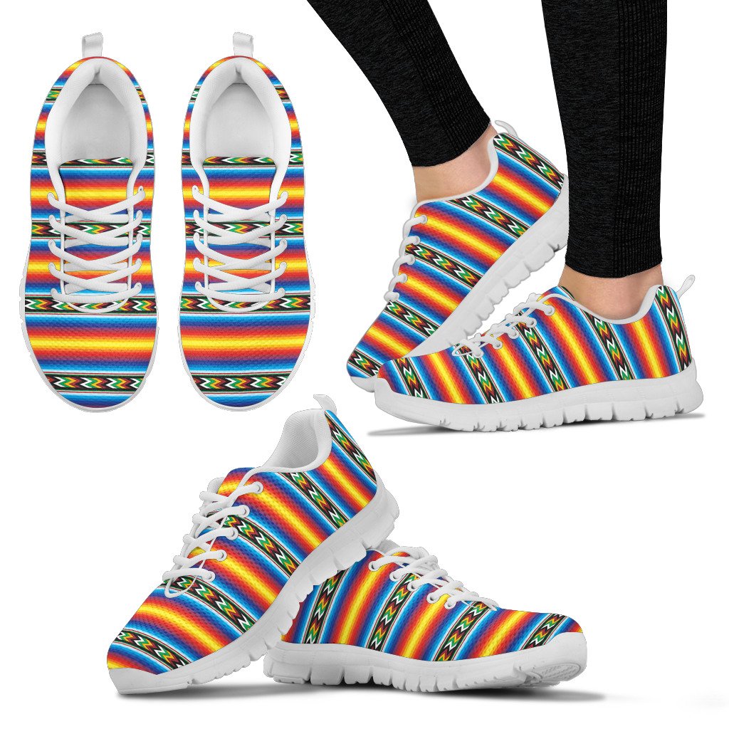 Mexican Blanket ZigZag Print Pattern Women Sneakers Shoes