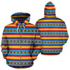 Mexican Blanket ZigZag Print Pattern Zip Up Hoodie