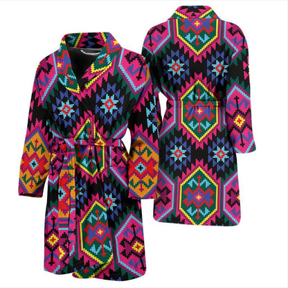 Mexican Pattern Print Design 02 Men Bathrobe-JORJUNE.COM