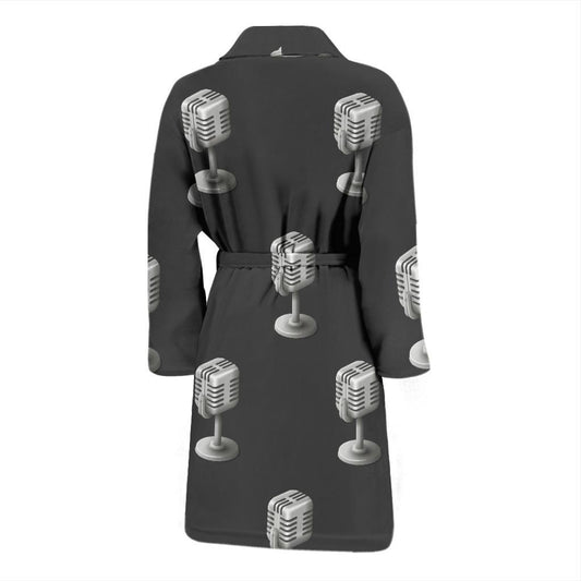 Microphone Vintage Pattern Print Design 01 Men Bathrobe-JORJUNE.COM