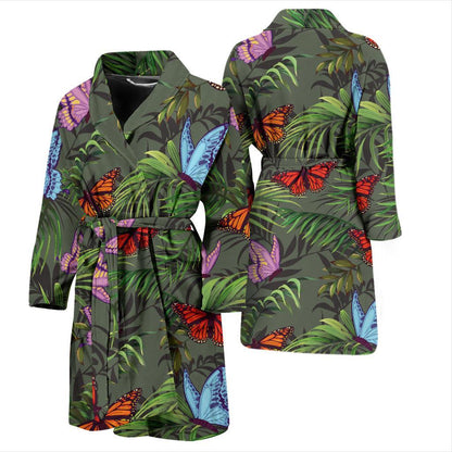 Monarch Butterfly Pattern Print Design 04 Men Bathrobe-JORJUNE.COM
