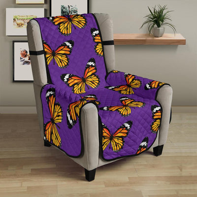 Monarch Butterfly Purple Print Pattern Chair Protector-JTAMIGO.COM