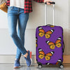 Monarch Butterfly Purple Print Pattern Luggage Cover Protector