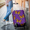 Monarch Butterfly Purple Print Pattern Luggage Cover Protector