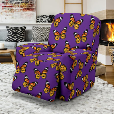 Monarch Butterfly Purple Print Pattern Recliner Slipcover-JTAMIGO.COM