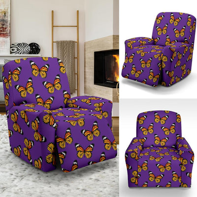 Monarch Butterfly Purple Print Pattern Recliner Slipcover-JTAMIGO.COM