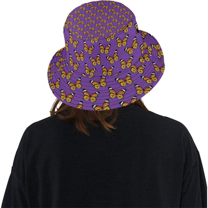 Monarch Butterfly Purple Print Pattern Unisex Bucket Hat