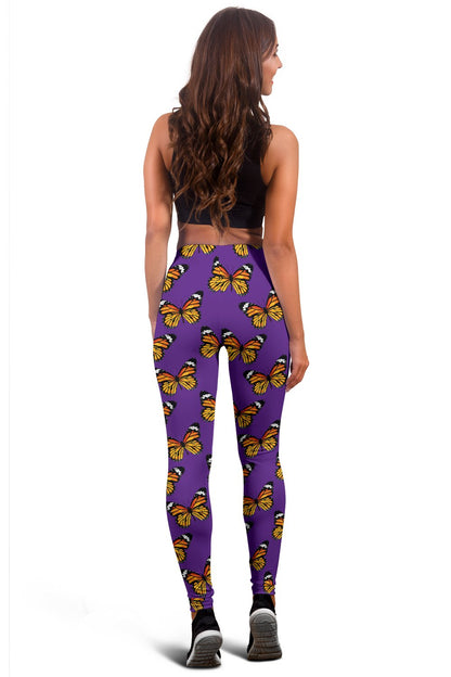 Monarch Butterfly Purple Print Pattern Women Leggings